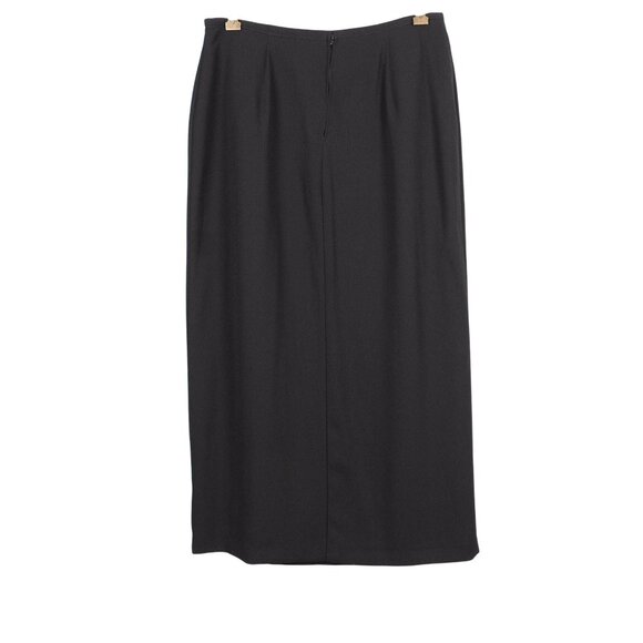 Sport Collection Petite Black Maxi Skirt 12P Womens VTG Zipper Pleated Detail - Picture 4 of 5